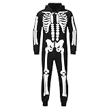 Hengyouhui Halloween Kostüm Anzug Herren Damen Junge Mädchen Jumpsuit Overall Pyjama Tieranzüge Onesie Schlafanzug Lang Paj