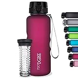 720°DGREE Trinkflasche “uberBottle“ softTouch +Früchtebehälter - 1,5L - BPA-Frei - Wasserflasche für Sport, Fitness, Outdoor, Wandern - Große Sportflasche aus Tritan - Leicht, Bruchsicher, Nachhaltig