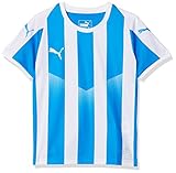 PUMA Kinder Liga Striped Trikot, Electric Blue Lemonade/White, 140