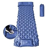 LAMA Camping Isomatte [200 x 70 x 6cm] Aufblasbare Luftmatratze Selbstaufblasbare Isomatte Ultraleichte Schlafmatte mit Fußpresse Luftpumpe Kissen für Camping Backpacking Wandern Reisen Zelten S