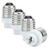 INTIRILIFE E27 auf G9 Lampensockel Adapter in Weiss – 4X Lampenadapter zum Umformatieren von E27 auf G9 – 4er Set Konverter für Lampenfassung für Glühbirnen, LED, Halogen, Energiesparlamp