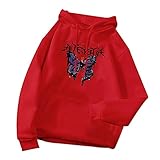 Eaylis Damen Hoodie Herbst Winter Hoodie Teenager Mädchen Sweatshirt Pullover Frauen Oberteile Langarmshirt Kapuzenpullover Mode Bequem Casual Pulli mit Kordel und T