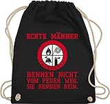 Shirtracer Feuerwehr Geschenk - Echte Männer rennen ins Feuer! - Unisize - Schwarz - feuerwehrschlauch - WM110 - Turnbeutel und Stoffbeutel aus Baumw