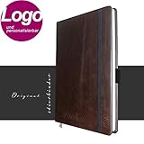 10 x Leder Notizbuch mit LOGO und Personalisierung A5 dunkelb