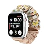 YYAN Scrunchie Elastic Stoff Strap Fit for Apple Watch 6 SE 40mm 44mm 38mm 42mm Frauen Mädchen Band Armband Fit for iWatch Serie 6 5 4 3 2 1 (Band Color : 16, Band Width : for 42mm 44mm)