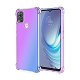 MMlife Case für Motorola Moto G Stylus 5G Slim Fit Soft TPU Transparente Abdeckung Stoßfeste Hülle Farbverlauf mit Vier verstärkten Ecken,Lila-b