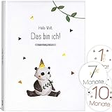 Mein Babyalbum Lino - Das bin ich! Babytagebuch für Neugeborene Junge/Mädchen 1. Jahr bis Kindergarten & Einschulung - A4, 66 Seiten + Meilenstein Sticker für Erinnerung