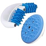 RollMag - Anti Cellulite Massageroller mit Magneten - Faszien Massagegerät gegen Orangenhaut - Massagehandschuh für straffe Haut (Blau + CelluMag)