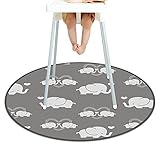 Morbuy Hochstuhl Bodenmatte Wasserdicht rutschfest, Tier Druck Hochstuhl Spritzmatte Waschbar Spill Mat Spielmatte/Campingmatte/Krabbelmatte für Kinder Baby Kleinkind Fütterung (Elefant,130x130cm)