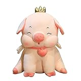 Plüschtier Niedliche Schwein Plüschtiere Weiche Gefüllte Engel Piggy Plüsch Puppe Kawaii Kissen Für Kinder Kinder Mädchen Liebhaber Hohe Qualität Geburtstagsgeschenk ( Color : Pink , Height : 35cm )