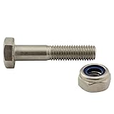 SC-Normteile® | Sechskantschrauben mit Schaft und Sicherungsmuttern (Stoppmuttern) - M8x90 - (10 Stück) - Maschinenschrauben - DIN 931 / DIN 985 - Edelstahl A2 (V2A) - SC931 / SC985