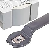 2-in-1-SET Kantenumleimer + Kantenschneider | 45 mm x 10 Meter Rolle in WEISS Melamin Umleimer mit Schmelzkleber weiß glatt matt ohne Struktur zum Aufbüg