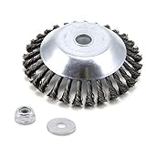 ToPicks Unkrautbürste Wildkrautbürste für Freischneider Motorsense, Rundbürste Stahl Rundbuerste, Zopf- Kegelbürste, Gezopfte (1 pcs)