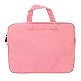 Laptop-Tasche, Tragbare Laptop-Hülle, Business-Tragetasche, Dreilagiges Design, wasserdichte Laptop-Umhängetasche für Frauen, Männer, Geschäftsreisende(Rosa 13 Zoll)