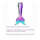 RKRCXH Mädchen Meerjungfrauenschwanz Zum Schwimmen Mit Meerjungfrau Flosse- Prinzessin Cosplay Bademode for Das Schwimmen Mit Bikini Set Meerjungfrau Schwanz Badeanzug Set Meerjungfrau Badeanzug