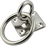 AG-BOX Augplatte mit Wirbel und Ring 40x26mm (1 Stück) aus Edelstahl A2 V2A Wandöse Halterung Mastplatte Haken Öse Wandhaken Wandhalterung Decksplatte Ösenplatte Ösenp