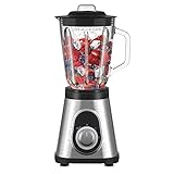 Decdeal Smoothie-Mixer, 750-W-Standmixer mit 2 einstellbaren Geschwindigkeiten und Pulsfunktion, Küchenmixer mit 48oz Tritan-Glaskrug für Shakes, Smoothies, Eiszerkleinerung und gefrorenes Ob