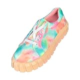 BAOFUBA Laufschuhe Damen Leichtgewicht Freizeitschuhe Outdoor rutschfeste Laufschuhe Atmungsaktive Sportschuhe Round Toe Wanderschuhe Lace Up Pumps Einzelschuh Casual Platform Sponge Cake Sneak
