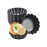 Tartelette Förmchen, 6 Stücke Egg Tart Mold, Mini Muffins Backform, Wiederverwendbare Ei Torte Form, Kleine Antihaftbeschichtet Tarteform Tortelettförmchen, für Pie, Pudding, Kuchen, Cupcak