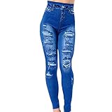 YUPENG Sporthose Damen Yoga Hosen für Damen Elastische Tummy Control Yogahose Training Tights Bedruckte Yoga Hosen Lange Sporthose Laufhose M