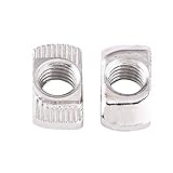 50pcs T-Nut Hammer Kopf Mutter M6 verzinkt Silber Kohlenstoff Stahl Fastener Aluminiumprofil Extrusionsschlitz Europäische Norm(EU30-M6*16.5 * 8)