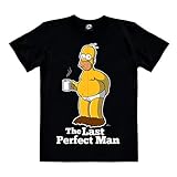 Logoshirt® Simpsons - Homer Simpson - Last Perfect Man I T-Shirt Print Damen & Herren I schwarz I Lizenziertes Originaldesign, Größe XL