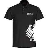 Poloshirt Deutschland Adler seitlich Trikot Herren schwarz Gr. S - 5XL - Fanshirt Fanartikel Fanshop Trikot Fußball EM WM Germany,Größe:XXXXL