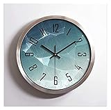 Wanduhr Silent Clock Quarz Uhr Uhr Wanduhr Home/Klassenzimmer/Schule/Büro Uhr Große Wanduhr Raumdekoration (Color : Silver)