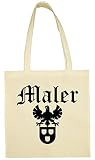 Textildruck Universum Baumwolltasche Maler Zunftwappen 2' Stoff Jütebeutel (Natur)