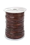 esnado Lederband Flach 5 mm x 1,5 mm. Farbe/Länge: wählbar (10 Meter, Antik Braun)