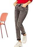Street One Damen 374471 Jeans, Heavy wash Mocca Overdyed, W29/L32