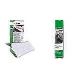 SONAX Microfasertuch für Polster, Textil und Leder zur fusselfreien Fahrzeuginnenreinigung (40x40 cm) & PolsterSchaumReiniger (400 ml) entfernt fasertief selbst hartnäckige Verschmutzung