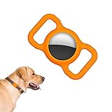 MARSFORCE Silikon Schutz Hülle Kompatibel mit Apple AirTag Hundehalsband, Silikon Schutzhülle Pet Loop Holder für AirTag GPS Tracking Finder Hunde und Katze Haustierzubehör (Orange)