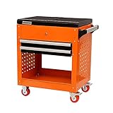 QWEEF Garage DIY Mechanik - Heavy Duty-Service Wagen Werkzeugwagen auf Rädern mit Lock-Schubladen Utility Tool Wagen Werkstattwagen (Color : Orange, Größe : 70x37x84cm)