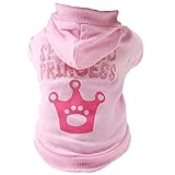 Hund Katze Kleidung - SODIAL(R) Hund Katze Kleidung Jersey Strick Warme Weste fuer Hunde Jacke mit Kapuze Mantel Hunde Bekleidung (Rosa, XS)