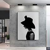 JWJQTLD Leinwanddruck Portrait Poster Berühmte Audrey Hepburn Wandkunst Leinwand Malerei Schwarz-Weiß-Wandbilder Für Wohnzimmer Home D
