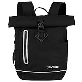 Travelite Basics Rollup Plane Rucksack wasserfester Kurierrucksack Daypack Backpack 96314, Farbe:Schw