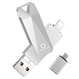 QARFEE USB Stick 32GB Kompatibel mit Phone USB-Stick Speicherstick iOS Flash Drive Photostick USB 3.0 mit Type C für OTG Android PC Externe Lager Erweiterung(32GB,Grau)