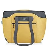 alfi Thermo-Kühltasche, isoBag mittel 23 Liter - Isolierte Einkaufstasche aus Polyester, gelb 54 x 16,5 x 37 cm - 2in1, Isoliertasche inkl. extra Tragetasche - 0007.295.812