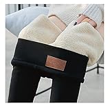 Balock Damen Hosen,Normallack Warme Feste Starke Samt Wollfrauen Kaschmir Hosen Gamaschen,Damen Thermo Strumpfhose Leggings mit Innenfleece,Herbst Winter Warm Blickdichte Leggins (Schwarz, S)