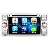 Silber 7' Autoradio DVD Player GPS Navigation RDS SD Bluetooth Touchscreen mit sat NAV GPS Navigation für Ford C-Max/Galaxy/Connect/Kuga/Fiesta/S-Max/Focus/Transit/Fusion/M