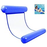 WELLXUNK® Aufblasbare Wasserhängematte, Luftmatratze Pool Aufblasbare Hängematte, Faltbares Schwimmende Bett 4-in-1 Loungesessel Pool Lounge, Wasserhängematte Bett Liege für Erw