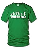 shirtloge - Evolution Walking Dead - Kult - Fun T-Shirt - Grün (Weiß) - Größe 2XL