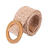 SOIMISS Stroh Woven Taille Gürtel Vintage Hanf Seil Elastische Stretch Geflochtene Dünne Kleid Gürtel Mode Boho Zubehör Für Frauen Damen Kleidung M