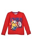 Jungen Langarm-T-Shirt, Minion / Ich einfach unverbesserlich Rot R