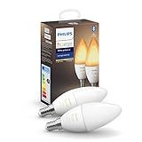 Philips Hue White Ambiance E14 LED Lampe Doppelpack, dimmbar, alle Weißschattierungen, steuerbar via App, kompatibel mit Amazon Alexa (Echo, Echo Dot)