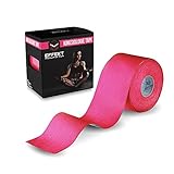 Effekt Manufaktur - (5m x 5cm) Rolle - Kinesiologie Tape in versch. Farben - Kinesiotapes Wasserfest & Elastisch für Sport - Kinesiotape Physio Tape Kinesio Tapes (Pink)