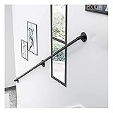CZYNB Treppen-Bannister-Handläufe Handläufe for Treppen Schwarze rutschfeste industrielle schmiedeeiserne Wasserpfeife Handlauf gegen die Wand innen-und im Freien Loft Corridor Safety Support B