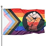Lewiuzr Faust-Stolz-Flagge Regenbogen Fahne LGBTQ Banner Flaggen, Wetterfeste Fahnen und Flaggen mit Messing-Ösen, 150 x 90 cm, für LGBTQ Festival und F