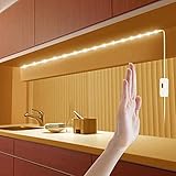 LED unterbauleuchte küche,Hand Motion Sensor LED Band,USB 5V Led Strip Warmweiss 3000K Schrankbeleuchtung Stripes für Schlafzimmer, Küche, Schrank Dekoration nacht licht (2M, Warmweiss)